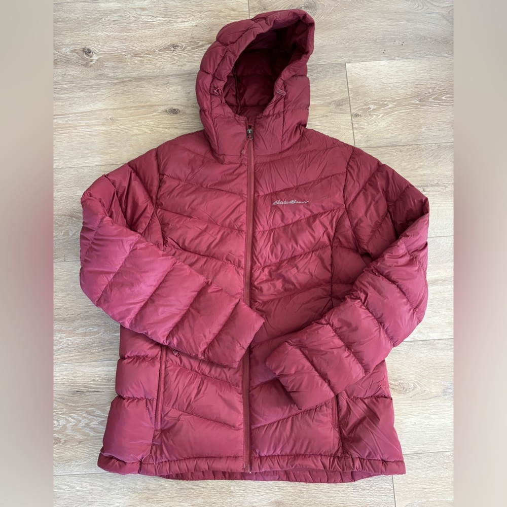 Eddie Bauer EB650 Packable Down Puffer Hooded Jacket SZ Large